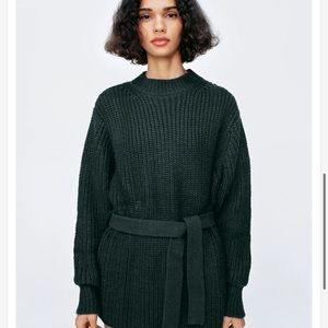 ZARA BELTED KNIT SWEATER